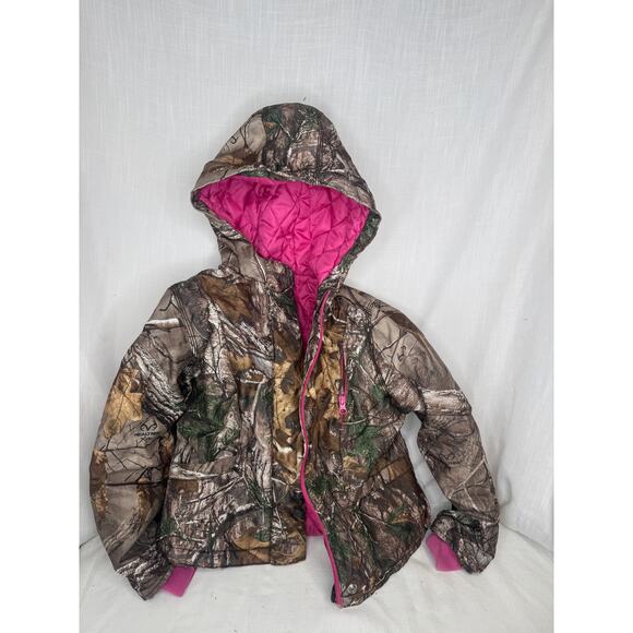 Girls Small 7/8 Carhartt Camo & Pink Jacket - Picture 1 of 4